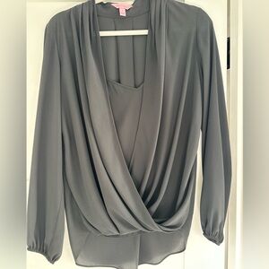 Lilly Pulitzer Black Drape Blouse